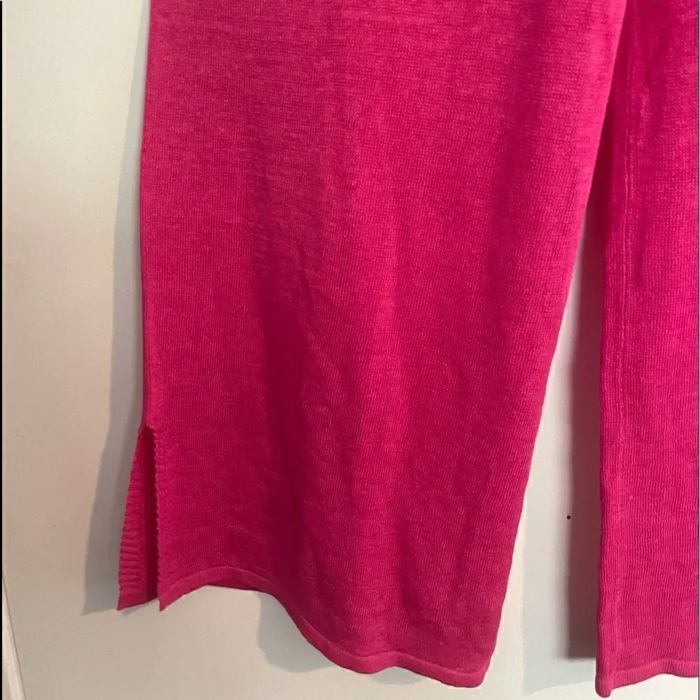 ZARA High Waist Hot Pink Linen See-Through Pants.Size M